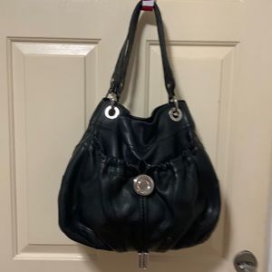 B Makowsky black leather hobo bag.
